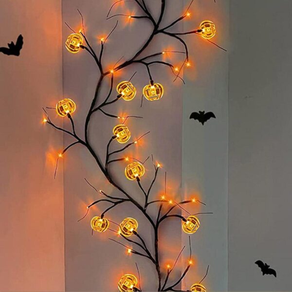 Halloween LED Willow Vine String Light Cool Cartoon Bat Pumpkin Decoration For Indoor Outdoor Party House Decor - Image 6