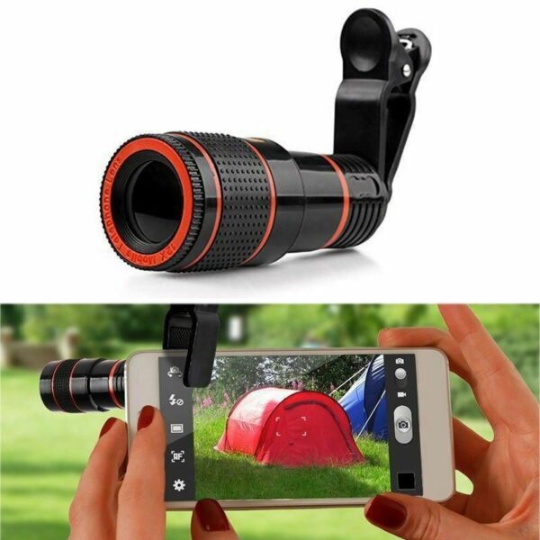 HD 8X Clip On Optical Zoom Telescope Camera Lens For Universal Mobile Cell Phone - Image 4